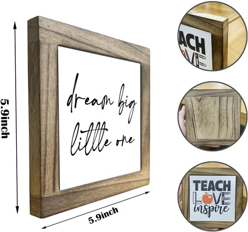 Gkwa Inspirational Wood Sign, Box Wood Plaques Desk Dcor, Girls or Boys Room Decor, Nursery Wood Decorations, Farmhouse