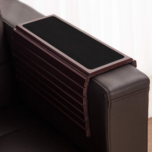 GEHE Couch Arm Tray Table, Flexible/Foldable Sofa Armrest Tray, Couch Armrest Table Cup Holder Great for Drinks Snacks