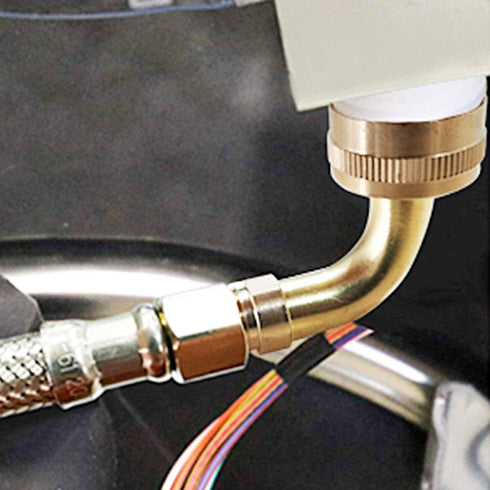 HYDRO MASTER Solid Brass Dishwasher Inlet Elbow, 3/8" OD Comp x 3/4" FNH