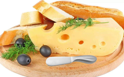 6-Piece Spreader Knife Set, Cheese and Butter Knives with Mini Serving Tongs, Stainless Steel (Silver)