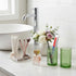 Tonxus Set, 11oz Set, Countertop Bathroom Toothbrush Holder Green Glass Toothbrush Holder and Bathroom Tumbler Cup
