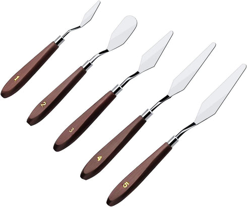 Cake Cream Spatula Set - 5 Pieces Stainless Steel Frosting Baking Pastry Tool for Decorating