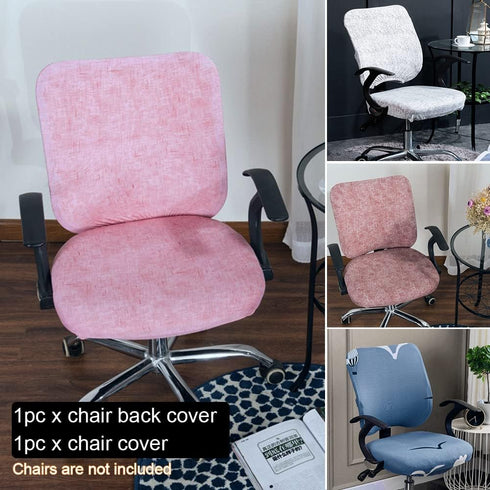 Office Chair Cover, Protective Computer Swivel Chair Cover, Stretchable Removable Design (Pink)