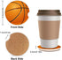 Basketball Car Coasters, 2 Pieces Absorbent Ceramic Cup Holders with Finger Notch for Women Men 2.56"