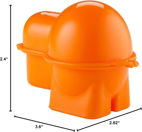Hutzler Egg To-Go Snack Container with Spice Shaker, Orange