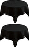 2 Pack Small Square Table Cloth 36X36 Inch Black Washable Fabric Tablecloth