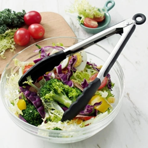 Serving Tongs Kitchen Tongs, Premium Stainless Steel Locking Cooking Tongs with Silicone Tips, 7 Inch (4 Pack)