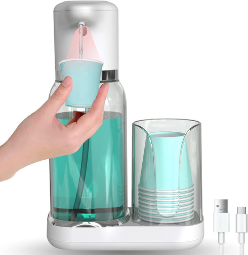Luvan Automatic Mouthwash Dispenser for Bathroom, 25oz(750ml) Smart Mouthwash Dispenser with Cup