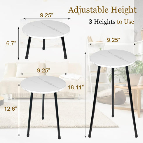 ARTORA 18 Inch (18.11' 9.25") Indoor Plant Stand, Mid Century Wood Plant Stool Adjustable White Corner Tall Plant Sand
