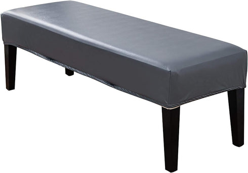 CALIDAKA PU Leather Bench Cover - Elastic Soft Stretch Slipcover, Removable Washable