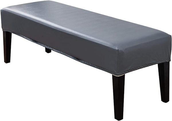 CALIDAKA PU Leather Bench Cover - Elastic Soft Stretch Slipcover, Removable Washable