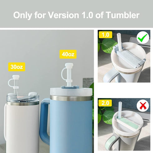 1Pc Straw Cover for Stanley Tumbler Cups, Reusable Food-Grade Silicone Straw Cap, Suitable for 6-10 mm Straws, Kitchen