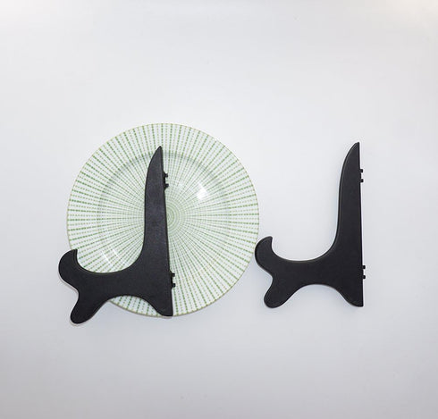 Artliving Black 7" Wood-like Plastic Easels - Set of 4 Plate Display Stands and Picture Frame Holders