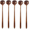 Long Wooden Spoons, 5 Pieces Korean Style 10.9 inches, 100% Natural Wood for Soup Mixing Kitchen Tools