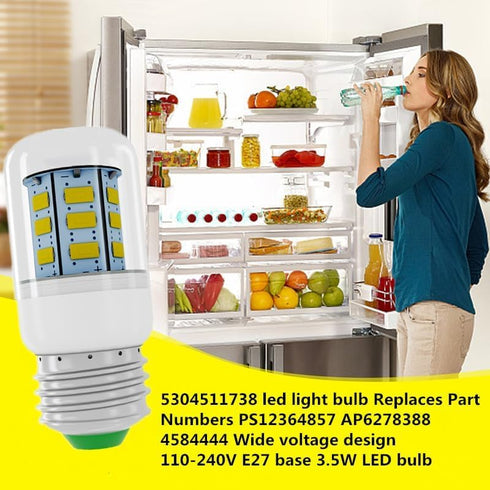 Sigely KEI D34L Refrigerator Bulb Replacement for Frigidaire 5304511738 E27 LED Light Bulb (2 PCS)