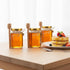 4oz 12 Pack Adabocute Hexagonal Honey Jars - Glass Honey Jars with Gold Lids, Wooden Dippers, Bee Charms and Jutes
