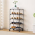 LUCKY OCEAN 5-Tier 16.9W Small Shoe Rack with Wheels, Slide-Out Metal Shoe Racks Storage, Anti-Rust Coating, Stackable