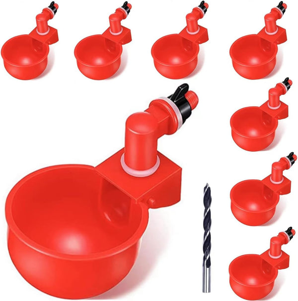 YaraHrbrJoyz Professional Chicken Waterer Cups, 8pcs Large Chicken Water Feeder, Automatic Chicken Water