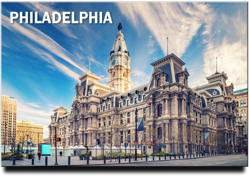 Philadelphia Fridge Magnet, Pennsylvania Travel Souvenir Historic City Hall