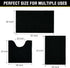 Black Bathroom Rug Chenille 3-Piece Set, Extra Soft and Absorbent Shag Bathroom Mats