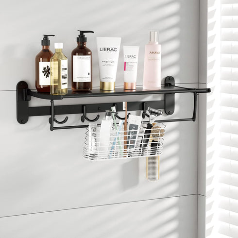 JAQ Utensil Holder for Sink, Rust Free Sus304 Stainless Steel Cutlery Rack Organizer with Hooks for Dish Drying