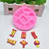 Cestony 2Pcs Chinese New Year Series Silicone Molds for DIY Cake Fondant Biscuit Cookies Soap Sugar Pudding Chocolate