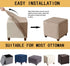 Ottoman Cover Square Velvet Storage Ottoman Slipcovers Thick Stretch Footrest Foot Stool Covers Protector with Elastic