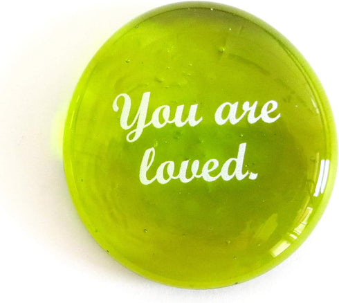 Lifeforce Glass Encouragement Stones, Set of 6, Motivational Quotes on Translucent and Opaque Glass