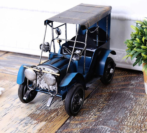 Diecast Model Cars Classic Cars Collectible Model Car with Music Box Home Decor (Blue)