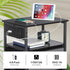 2 NANANARDOSO Nightstand with Charging Station, Small Bedside Table with Fabric Drawers and Storage Shelf, Rustic End