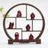 BRABUD Feng Shui Red Resin Laughing Buddha Statue Figurines Set of 6 BS001