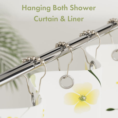 Amazer Shower Curtain Hooks - Decorative Rust Proof Stainless Steel Set of 12 for Bathroom Shower Rods