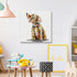 24"x24" SEVEN WALL ARTS Dog Canvas Wall Art Colorful Animal Picture Pet Puppy Butterfly Alighted on Dog Paintings