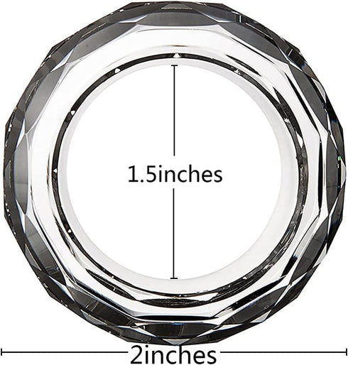 Crystal Napkin Rings Holders - Set of 4, 2 Inch for Party Wedding Christmas Table Dinner Decorations
