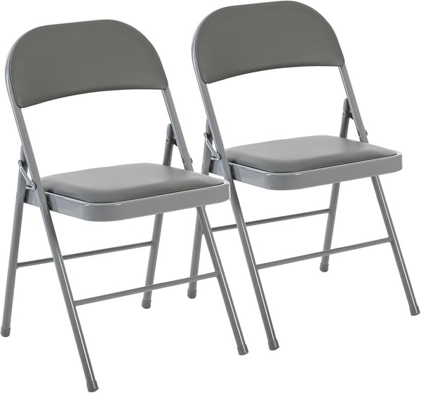 DUMOS 2 Pack Folding Chairs with Padded Cushion and Back - PU