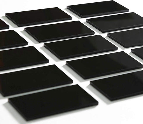 UNIQOOO Black Acrylic Rectangle Place Cards - 20 Count for Weddings, Dinner Parties, and Events