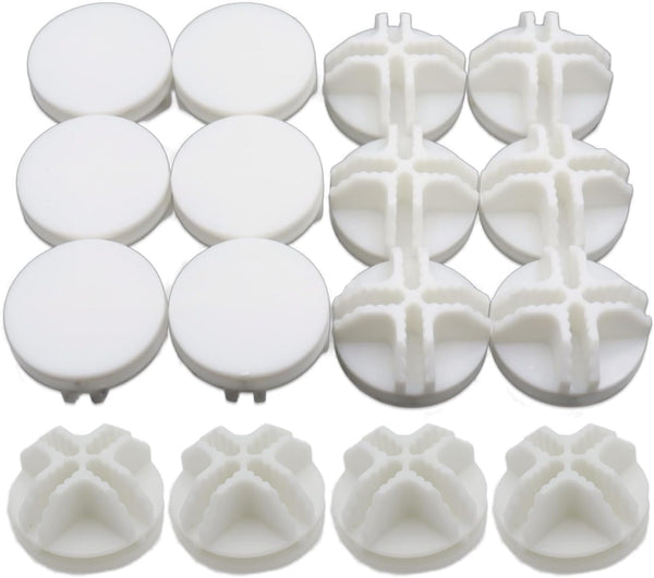 16-Pack Plastic Grid Organizer Connectors, White Wire Cube Connectors for Modular Closet Storage and Metal Shelving