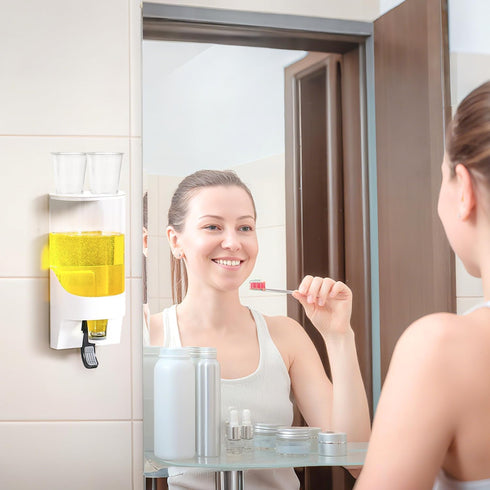 VEGEVIGI 30.5OZ ZOBONETI Automatic Mouthwash Dispenser for Bathroom, Wall Mounted Mouth Wash Dispensers, Hanging