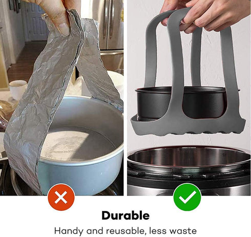 Pressure Cooker Sling, Silicone Bakeware for 6 Qt/8 Qt Instant Pot, Ninja Foodi, Anti-scalding Lifter Steamer Rack,