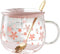 Creative Sakura Cup, Cute Heat-resistant Mug, Borosilicate Glass Coffee Cup, Transparent, Gift (Color: Pink B)
