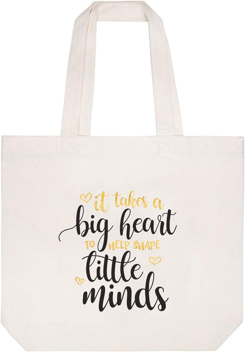 CARAKNOTS Teacher Appreciation Tote Bag for Women, Canvas Shoulder Bag with Pocket