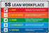 5S Lean Workplace Landscape Sign - Metal Tin Signs for Home, Office, Garages, Restaurants, Wall Decor 12x8 Inch