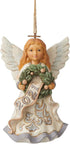 White Woodland Angel Hanging Ornament, Dated 2021
