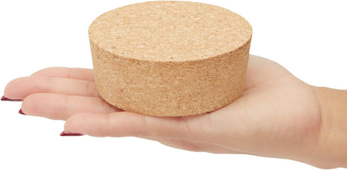 Juvale Large Tapered Cork Pucks & Plugs - Size #48, 3-Pack, 3.48 x 3.27 x 1.29 in Wide Cork Stopper for Sealing Jars &