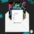 Desert Cactus Neon Happy Birthday Invitations - Invite Cards (10 Count) with Envelopes for Kids Party
