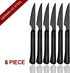Ultra-Sharp Black Steak Knives Set, 6-Piece Stainless Steel Dinner Knives, Serrated Best Chef Knife