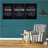 BWSPACE Grind Hustle Execution Wall Art, Motivational Wall Decor, Office Pictures Posters, 3 Pieces Framed Canvas Prints