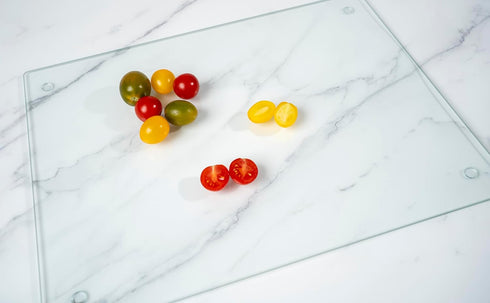 Phore Clear Tempered Glass Cutting Board, 16"x12", Dishwasher Safe, Scratch Resistant, Heat Resistant