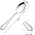 E-far Stainless Steel Teaspoons Set of 12, 6.7 Inch Pearled Edge Small Dessert Tea Spoons Silverware for Home, Kitchen and Restaurant, Non-toxic, Mirror Polished, Dishwasher Safe