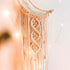 ANROYE Boho Macrame Woven Wall Hanging, Crochet Crescent Moon Star Dream Catcher with Long Tassel- White Cotton